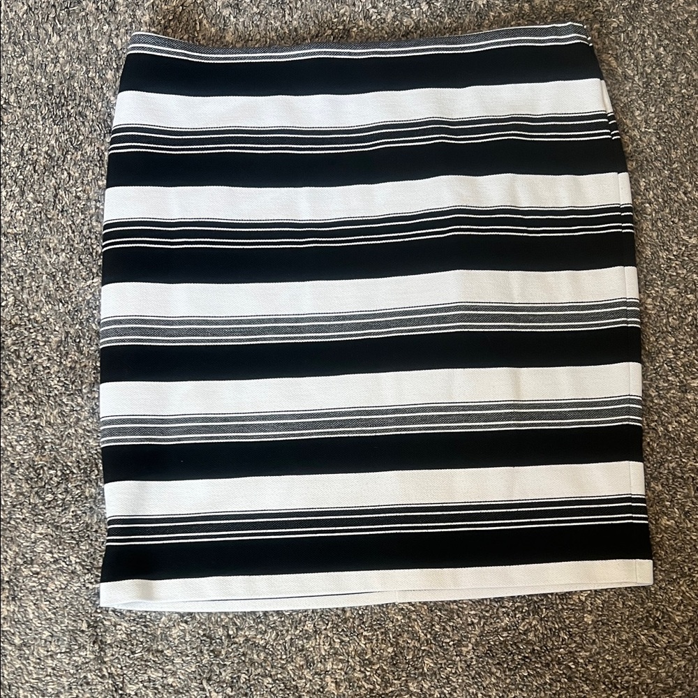 Roz & Ali Striped Black and White Women's Skirt